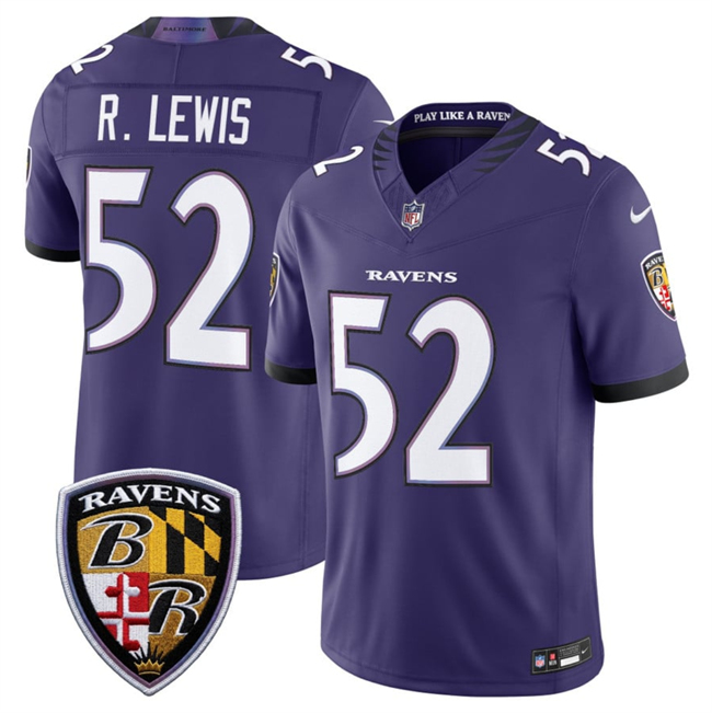Men's Baltimore Ravens #52 Ray Lewis Purple 2026 F.U.S.E Vapor Stitched Limited Football Jersey